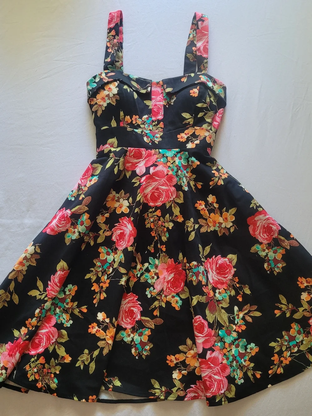 Eva Rose Made in USA Swing Dress, chic retro silhouette, stretch cotton, Size S - Picture 1 of 7